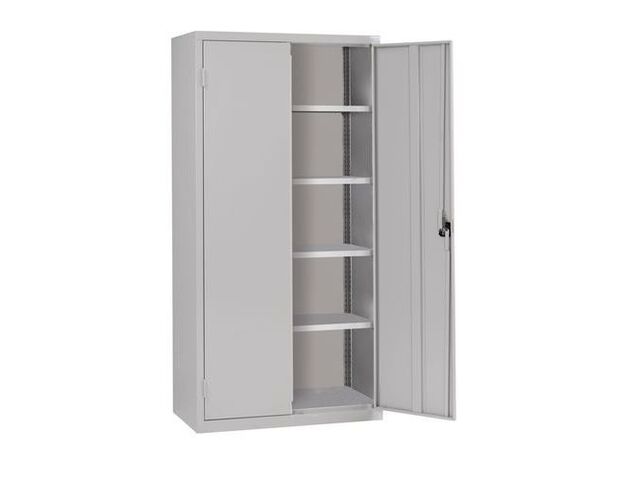 Acial - Armoire haute à portes battantes - 1980x1200x500mm Gris - 4 tablettes, 1000kg charge max, éco-responsable