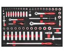 Servante d'atelier rouge - 7 tiroirs - Mini Foam Master - 217 outils Teng Tools TKW26R217F