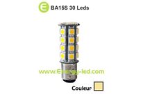 Ampoule 12V/24V BA15S 30 leds SMD 5050 360° Blanc chaud