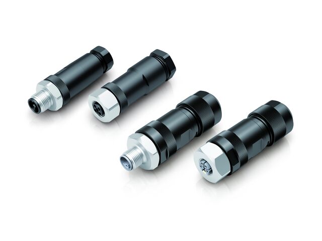 Connecteurs M12 codés L et T avec verrouillage en acier inoxydable