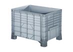 Manutan Expert - Caisse-palette plastique 550L Gris - Empilable, Usage Alimentaire, Charge 300kg, PEBD