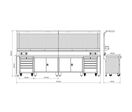 Établi d'atelier industriel 3700 mm PRACO W T72 - Plateau en hêtre massif - Éclairage LED - Tiroirs et armoire MW Tools PRAW3700T72