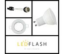 Kit spot LED GU10 5 watt (éq. 50 watt) - Douille GU10 domino - Support blanc - Couleur éclairage - Blanc chaud 3000°K. Type Support - Carré orientable 84mm