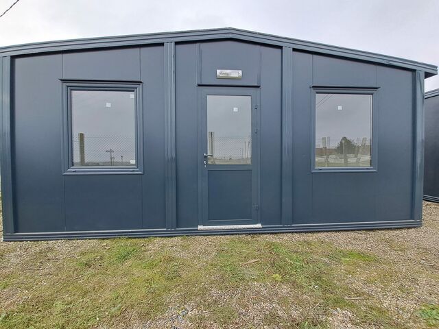 Bungalow toit double pente / Abri de chantier L6m x 2.40m x 2.85/2.50m | SOLUTIONS MODULAIRES