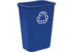 Rubbermaid - Poubelle de Tri Rectangulaire Bleue 39L - Plastique ABS Recyclé 20% - Tri Sélectif Intérieur