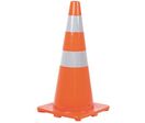 Manutan Expert - Cône de balisage PVC Orange H70cm avec bandes réfléchissantes - Signalisation routière et sécurité