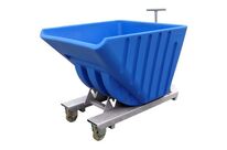 Goubard - Benne basculante plastique 635L sur roues chassis galva - Charge 1000kg - Mobile et Robuste
