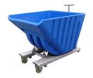Goubard - Benne basculante plastique 635L sur roues chassis galva - Charge 1000kg - Mobile et Robuste