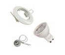 Kit Spot LED GU10 encastrable Rond BLANC avec une ampoule 8W - Blanc Neutre 4000K - 5500K