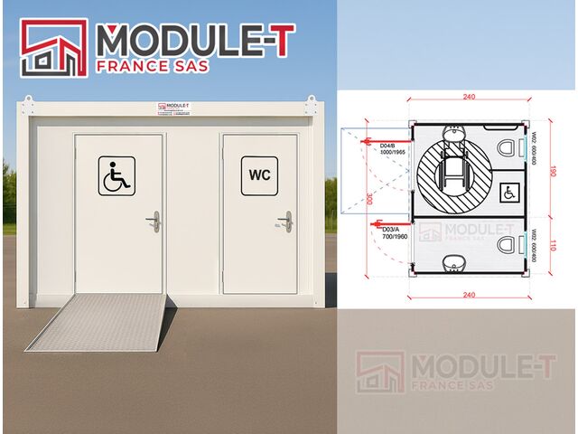 NEUF | Cabine WC PMR + WC standard SC-A2500.2 | pratique, compacte et conforme | Sanitarie