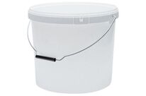 Manutan Expert - Seau Blanc 17L Polypropylène avec Couvercle - Usage Alimentaire - Anse Métal - Recyclable