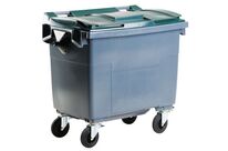 Sulo - Conteneur 660L Gris Vert 4 Roues - Plastique Recyclé 100% - 126x77.2x116cm - Charge 270kg