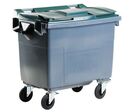 Sulo - Conteneur 660L Gris Vert 4 Roues - Plastique Recyclé 100% - 126x77.2x116cm - Charge 270kg