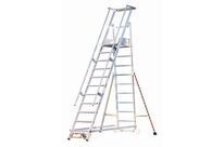 Tubesca-Comabi - Plateforme mobile Aluminium 14 marches - Hauteur travail 5.05m - Charge 150kg - Norme EN 14122