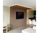 Lot de 4 Panneaux Acoustiques Muraux - Tasseaux Finition Chêne Blanc - Fond Noir - 240x60x2,2cm