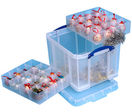 Boîte plastique 35L Really Useful Box 2 casiers amovibles de 16 compartiments