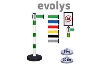 Poteau PVC de balisage à sangle pour zone sensible EVOLYS
