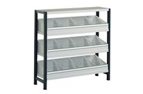 Comptoir rayonnage peint avec casiers P.400 mm