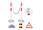 Kit 2 Poteaux de Balisage Métal avec Chaîne Plastique ou Métal