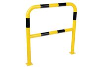 Manutan Expert - Barrière de protection à platine Ø 60 mm L 1m Jaune/Noir - Acier - Extérieur - Fixation à sceller - 10 ans garantie