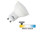 Spot LED GU10 5 watt (éq. 50 watt) - 120° - Couleur éclairage - Blanc chaud 3000°K