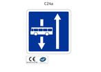Panneau C24a.ex3 Affectation de voies