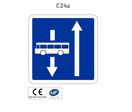 Panneau C24a.ex3 Affectation de voies