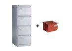 Classeur à tiroirs gris clair 4 tiroirs - Acier 62,2 x 132,1 cm - Livré monté