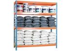 RAYONNAGE de Stockage bois métal 2000x1800x900mm galva 4 niveaux agglo 600kg/niv en kit