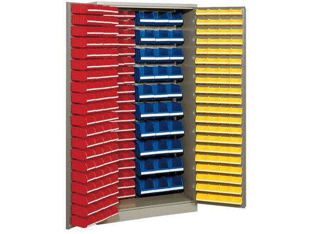 Armoire de Rangement Haute - 273 Bacs à Bec - Acier Anthracite/Vert - 1950x1000x450mm - Organiser Entrepôt