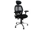 Fauteuil de direction Cosmic - Ergonomique Maille Dossier Haut Noir - 24h d'Assise - Renfort Lombaire