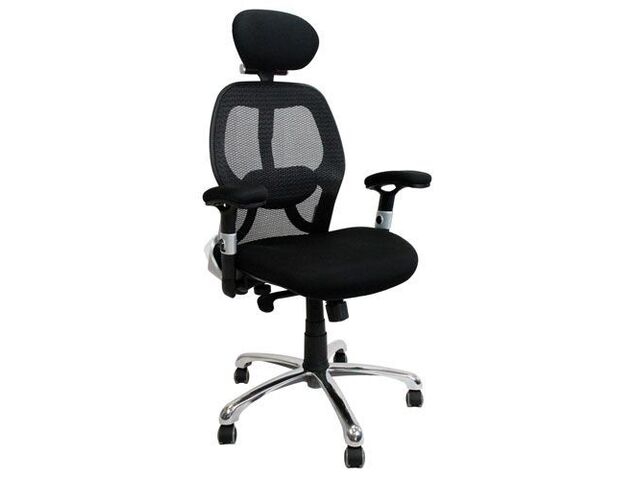 Fauteuil de direction Cosmic - Ergonomique Maille Dossier Haut Noir - 24h d'Assise - Renfort Lombaire