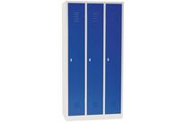 Manutan Expert - Vestiaire Industrie Propre Bleu 3 Colonnes - 2 Cases/Colonne - À Cadenas - Acier Époxy - 1800x885x500mm