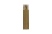 Sachet couvert 3/1 Bois (couteau, fourchette, cuillère) 125mm X250 Firplast