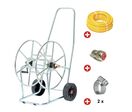 Chariot dévidoir avec 50m tuyau Tricotop 19 mm acier galvanisé robuste MW Tools HS34V