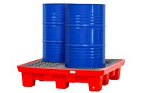 Bac de rétention en PE 1300x1300x300mm - avec grille - cap. 240lt MW Tools OPB4200