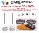 Planches vierges d’étiquettes spécialisées Etiquettes CD DVD opaque
