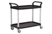 Matador - Chariot à plateaux en plastique 2 plateaux 250kg Noir - 1100x590x950mm - Roulettes pivotantes avec frein