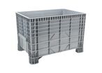 Manutan Expert - Caisse-palette plastique 550L Gris - Empilable, Usage Alimentaire, Charge 300kg, PEBD