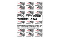 10 planches de 24 = 240 étiquettes pour timbre 63,5 x 33.9 mm
