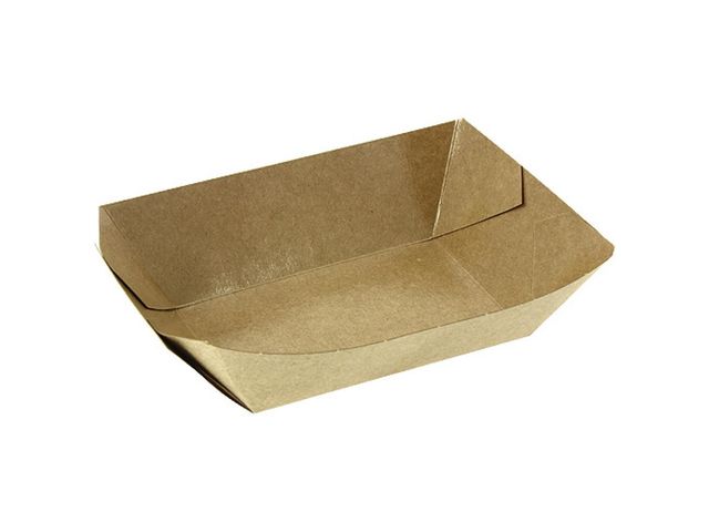 Barquette rectangulaire carton kraft brun 500 ml ingraissable Firplast