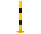Procity - Poteau de protection Ø 9 cm - Jaune/Noir - Acier 100 cm - Barrière de ville robuste