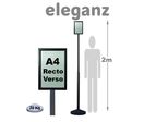Poteau d'information affichage A4 ou A3 hauteur 2 m