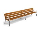 Banc double NeoBarcino - Pieds en fonte et lattes en bois tropical