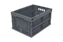 Walther Faltbox - Bac pliant recyclé 20L Gris Foncé - Charge 25kg - Éco-responsable