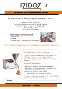 Doseur électrique pour produits liquides, visqueux et pateux