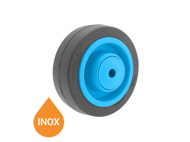 Roue Résilex inox 300kg , Ø 125mm, certifiée Origine France Garantie