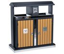 Vepabins - Poubelle de tri extérieur 2x50L Bois Anthracite - 100L - Fixation Murale - Durable