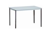 Manutan Expert - Table de réunion rectangulaire 130x65 cm - Plateau gris, piétement gris foncé - 10 personnes - Garantie 10 ans