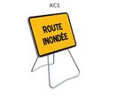 Panneau temporaire KC1 route inondée